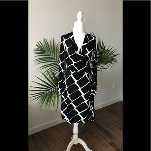 Banana Republic Black White Wrap Dress